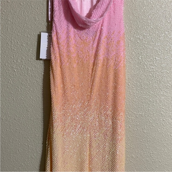 Mac Duggal 5763 Sunset Ombre Pink Sequin Open Back Maxi Gown Dress Size 8 NEW - Picture 13 of 16